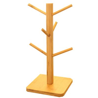 China 2022 Bamboo Wooden Cup Hanger Tree Holder Tea Coffee Coffee Viable Home Kitchen Supplies for sale