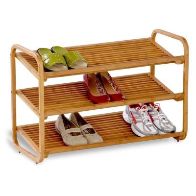 China nanzhu 2022 Contemporary Natural Wooden Simple Multilayer Shoe Rack Shelf Wooden Shoe Cabinet Storage Rack for sale