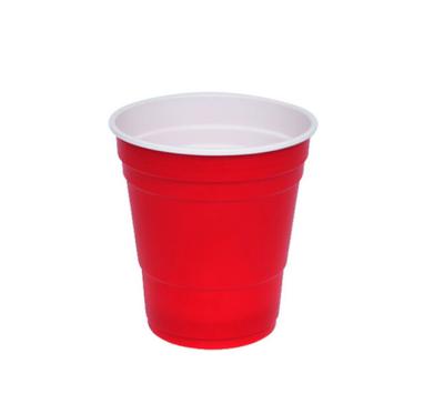 China Disposable Disposable Red Plastic 9oz Cup For Party Camping for sale