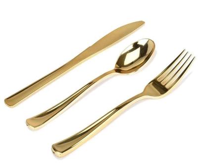 China Disposable Home / Party Forks / Silverware 150 Plastic Cutlery 450 Gold Bar 150 Spoons 150 150 Knives for sale