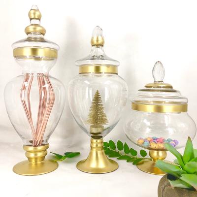 China Wedding Palace Glassware Candy Clear Glass Jar Acrylic Candy Jars Wedding Candy Buffet Containers for sale