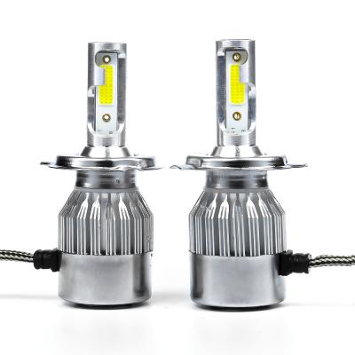 China Hot Sale C6 Alloy LC Alloy LED Super Bright High Quality 12V 60W H4 6000LM 6000K LED Headlight Aluminum Auto Bulbs for sale