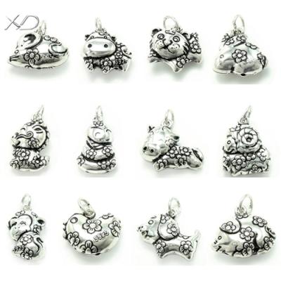 China Nickel& antique lead free 925 Sterling Silver from XD KM317 12 Chinese Animals Sterling Silver Zodiac Pendant zodiac pendant for sale