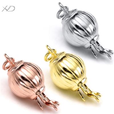 China Jewelry Bead Clasp XD P583-X154 6/8mm 925 Sterling Silver Jewelry Bead Clasp S925 Sterling Silver Round Buckle Ball Lantern Buckle Ball Stranded for sale