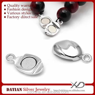 China Used for all kinds fancy oval engravable bracelet XD S564 925 sterling silver magnetic necklace and clasp wholesale for sale