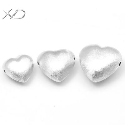 China Nickel& wholesale lead free XD P637 925 Sterling Silver Heart Shaped Beads for craft 925 silver beads chain silver beads for sale