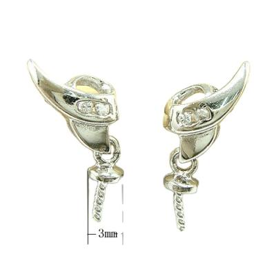 China Nickel& XD lead free E052 925 Sterling Silver Stud Earring Findings for pearl earrings 925 sterling silver earring accessories for sale