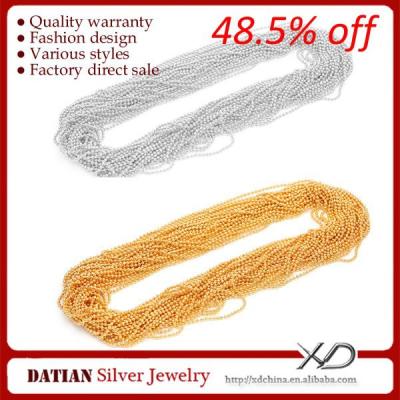 China nickel & XD Lead Free XS059 925 Sterling Silver Roll Jewelry Chain with 18K Gold Plated for sale