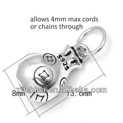 China Nickel& Lead Free Chinese XD Purse PH9347 925 Sterling Silver Metal Charms for Paracord Bracelets for sale