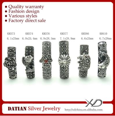 China Nickel& lead free exquisite jewelry from XD KM373 925 Sterling Silver Curved Tube Marcasite for sale