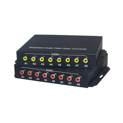 China Broadcast System Audio 8-CH RCA to Audio Fiber Media RCA Converter Over Fiber Supplement for Broadcast System for sale