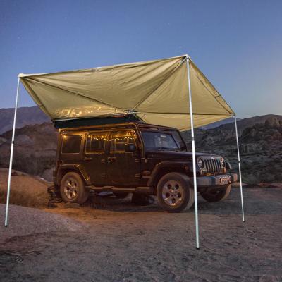 China Easy Install Professional Durable Fan-Shaped Car Tent Sun Shelter Designed Car Roof Side Tent for sale