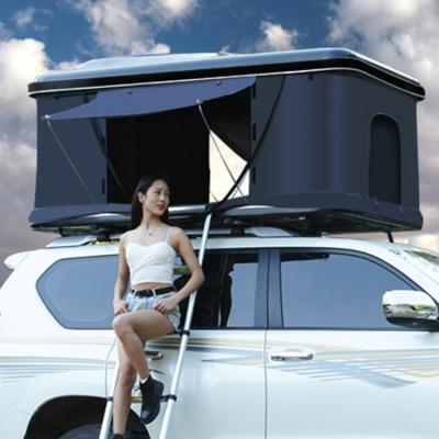 China Straight Bracing Type Outdoor Camping Tent 4 Stainless Steel Aluminum Hard Person Pole Shell Folding Car Roof Top for sale