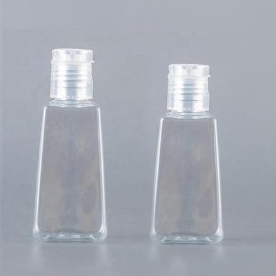 China 30ml 60ml PET Gel Bottle Travel Trapezoidal Hand Sanitizer Plastic Bottles Refillable Clear Size for sale