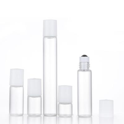 China Perfect for Essential Oils Leak Proof Clear Essential Oil Roll 1ml 2ml 3ml 5ml 10ml Amber Glass On Bottle With Trackball for sale