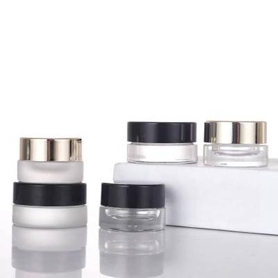 China face & hand creams 3g 5g face eye cream glass jar clear frosted jar body lotion cosmetic jar for sale