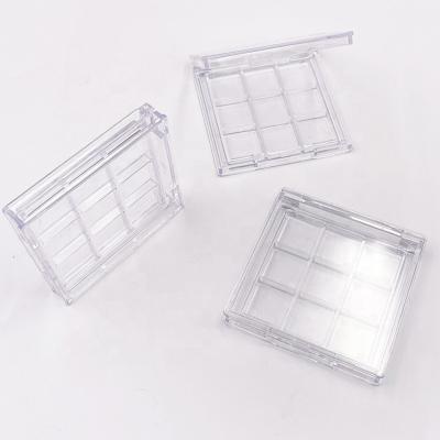 China Magnetic Clear 9 Grids Eyeshadow Dish DIY Eyeshadow Palette Eye Makeup Storage Box Clear Empty for sale