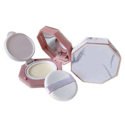 China New pink and white materials rhombus type recycled air empty plastic bb powder cosmetic case compact packaging for sale