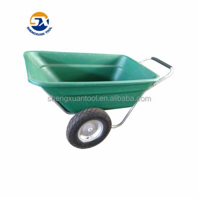 China Plastic Double Wheel PP Tray Wheelbarrow for sale