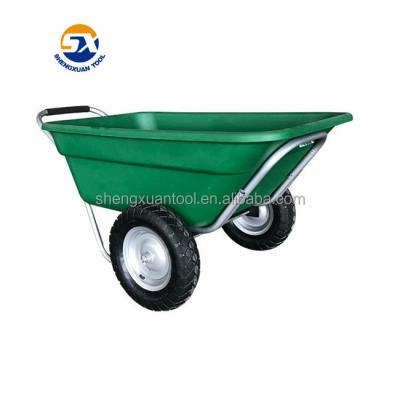 China Plastic Hot Sales Twin Wheel Barrow for sale