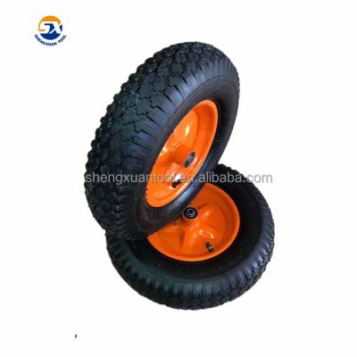 China Durable 16in Pneumatic Tire Wheelbarrow Wheels With Steel Rim for sale