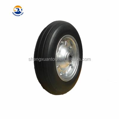 China Solid Steel Rim Solid Rubber Tire 300mm Rubber Wheel For Wheelbarrow for sale