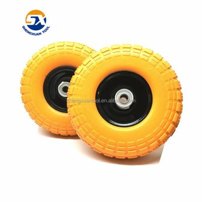 China Hot Sales Flat Free PU 10 Inch Wheelchair Front Wheel Part Scooter Foam Filled Tire for sale