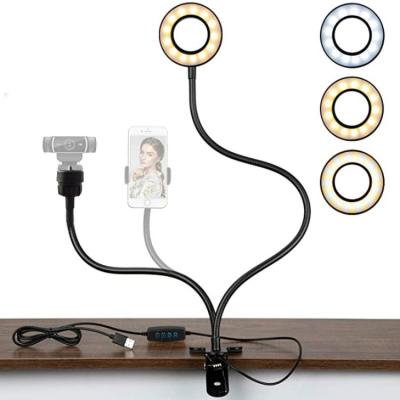 China 3 brightness level fashion live fill light with cell phone bracket led ring light for TikTok livebroad ring light with 1/4 threaded for sale