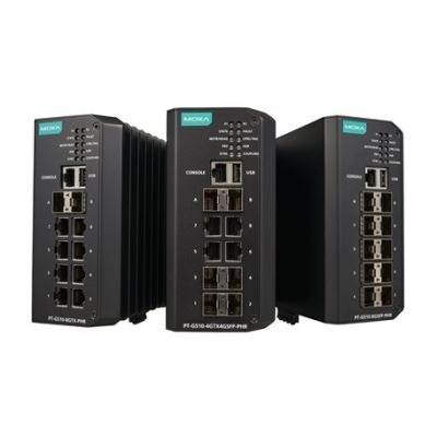 China IEC 61850-3 10-poort Layer 2 full Gigabit PRP/HSR beheerde Ethernet-switches Moxa PT-G510 Series switch Te koop