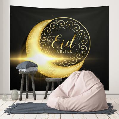 China Islamism Eid Background Wall Hanging Ramadan Festival Lantern Tapestry Decoration Multicolor Muslim Ramadan for sale