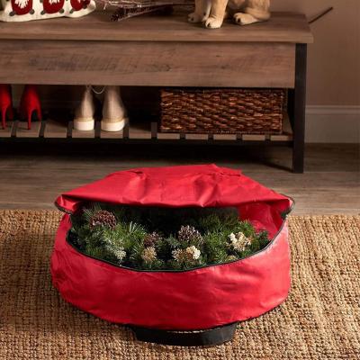 China Waterproof Christmas Home Decoration Christmas Wreath Storage Bag 600D Oxford Cloth Storage Bag for Storing Christmas Tree Garland Xmas Wreaths Ornaments for sale