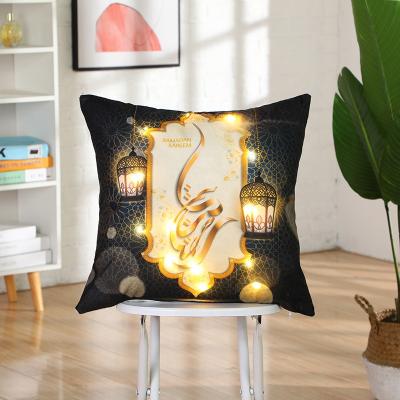 China Table Decoration New Product Ramadan Gifts Pillow Case EID Party Decorations Light Pillow Cover 2021 for sale