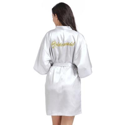 China 2020 Bridal Shower Embroidered Plus Size Satin Wedding Dress Bridesmaid Dresses Wedding for sale