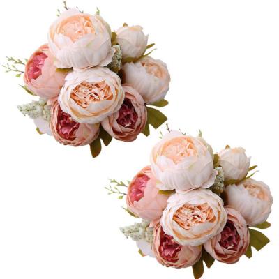 China wedding party decoration & Birthday Party Decoration Artificial Large Peony Silk Flower Bouquets Arrangement Wedding Centerpieces for sale