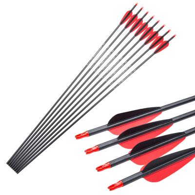 China Hunting Target Practice Archery Bow Arrow Spine 250-1300 Carbon Shaft Compound and Recurve Bow Hunting Arrows Pinals for sale