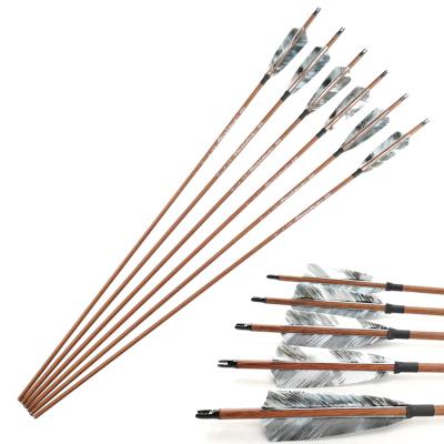 China Hunting Pinals Archery Bow Arrow Carbon Fiber Shaft Spine 300 Hunting 400 500 600 For Recurve And Compound Bow Arrows for sale