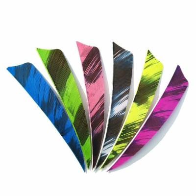 China Solid Color or Stripe 3 4 5 Inch Arrow Feather Paddles Archery Accessories for Carbon/Fiberglass Arrows Hunting Traditional Archery for sale