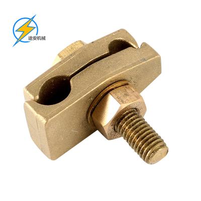 中国 Double Copper Tape Clamp groove grounding connector price 販売のため