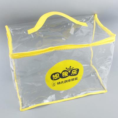 China Custom Logo Disposable Travel Cosmetic PVC Tote Bag Waterproof Transparent Portable Zipper for sale