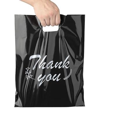 China Disposable Custom Printed Logo Die Cut Handle Plastic Bag Apparel Shipping Bags For Apparel Custom Logo for sale