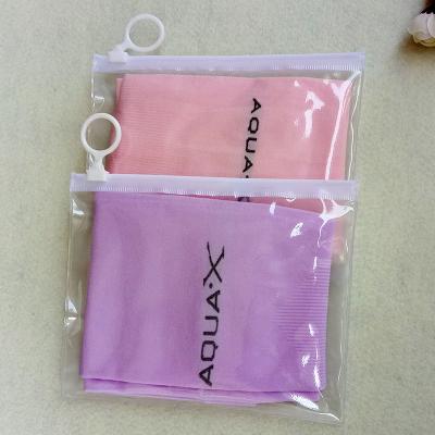 China Custom Logo Moisture Proof PVC Packaging Zipper Bags Transparent Polyester Cosmetic Zipper Bag for sale