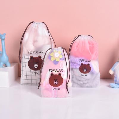 China EVA Plastic Frosted Plastic Bag moisture proof thumps storage underwear drawstring packaging bag for sale