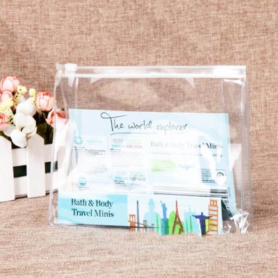 China Wholesale PVC Moisture Proof Plastic Transparent Zipper Bag Cosmetic Packaging Bag for sale