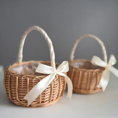 China Farmhouse Wedding Gift Picnic Decorative Rattan Woven Wicker Storage Bohemian Nordic Basket for sale