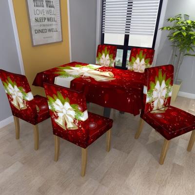 China Simple Beauty Cotton Digital Printing Christmas Chair Table Covers Set For Dining Room for sale