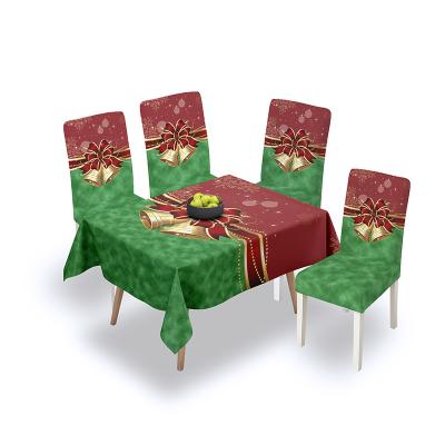 China New Simple Pattern Custom Christmas Decoration 3D Printing Chair Table Cover For Dining Room for sale