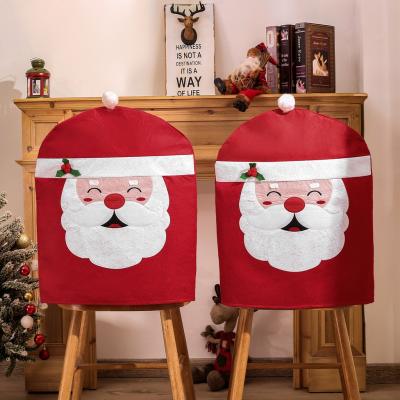 China Simple Christmas Santa Claus Swag Back Chair Cover Home Decoration for Dining Room for sale