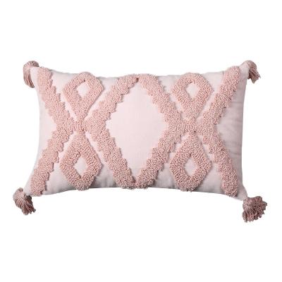 China Wholesale Boho Boho Handmade Tufted Pillow Covers Neutral Throw Cushion Tassels 18x18 for sale