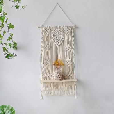 China Art Decor Factory Price Macrame wood wall hanging beams factory decor macrame beams for bedroom for sale