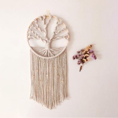 China Macrame Wall Hanging Art Decor Boho Handicrafts Home Decor Cotton Rope Woven Tree of Life for sale